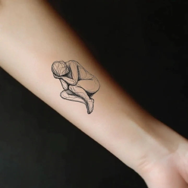 depression sad forearm temporary tattoo idea design
