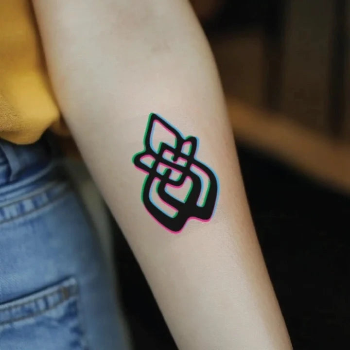 sexual assault anaglyph symbol forearm temporary tattoo idea design