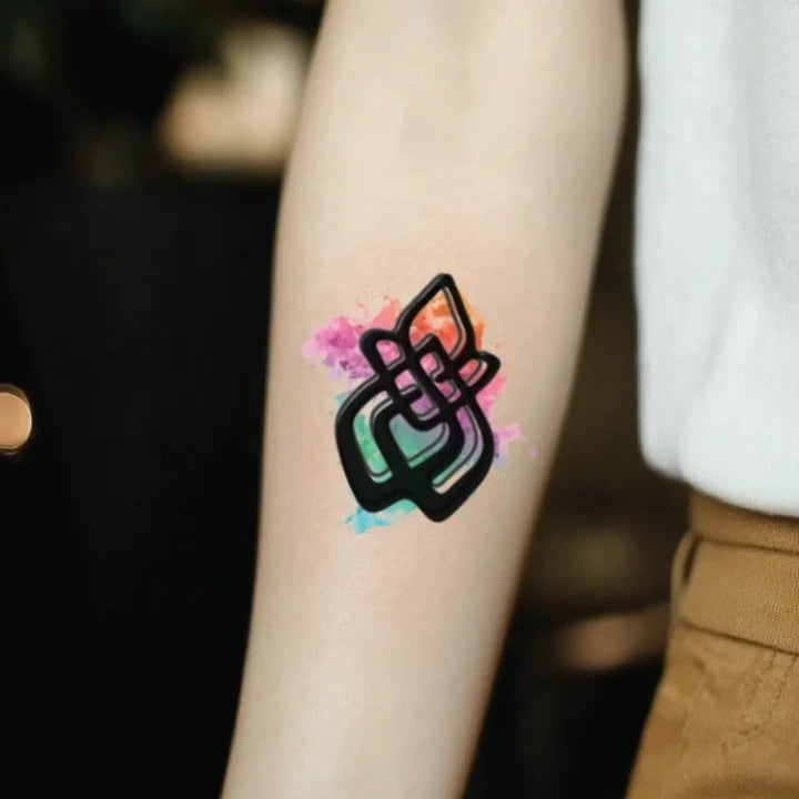 sexual assault watercolor symbol forearm temporary tattoo idea design