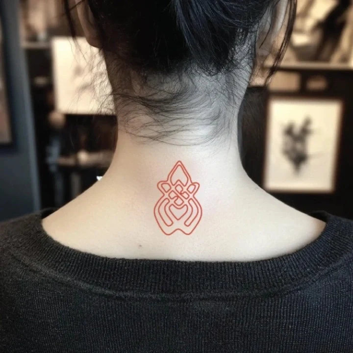 sexual assault red outline symbol neck temporary tattoo idea design