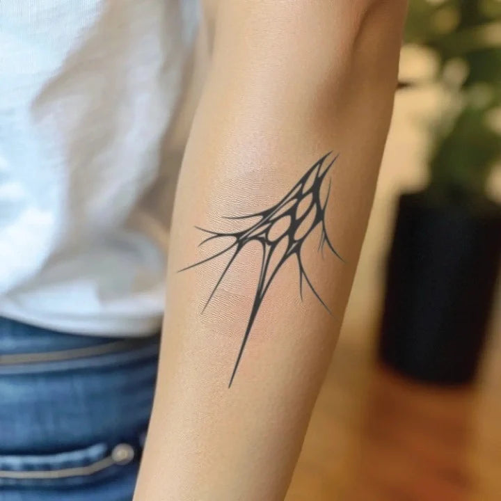 simple cyber sigilism forearm forearm temporary tattoo idea design