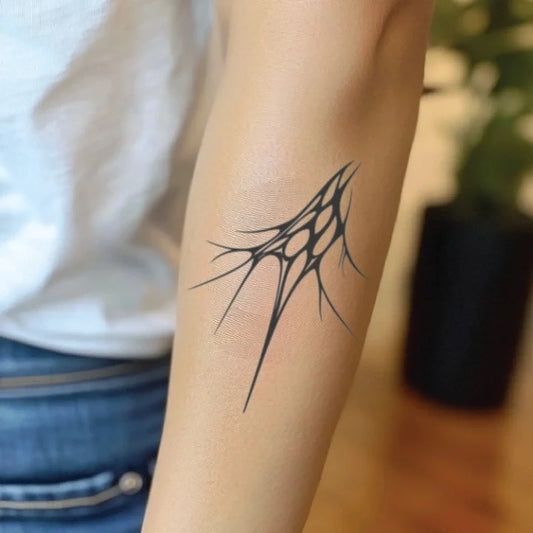 simple cyber sigilism forearm forearm temporary tattoo idea design