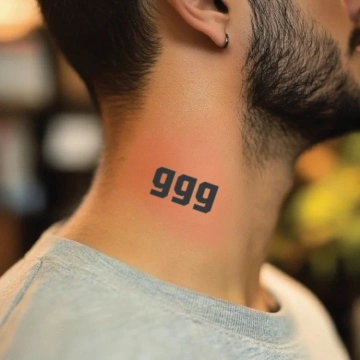 999 neck neck temporary tattoo idea design