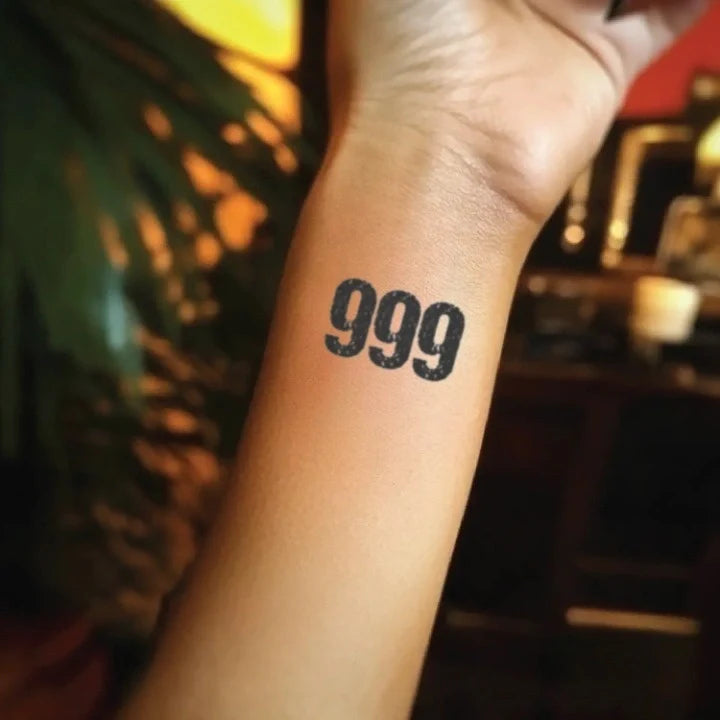 999 wrist wrist temporary tattoo idea design