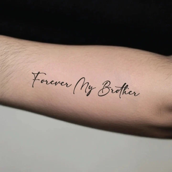 forever my brother forearm temporary tattoo idea design