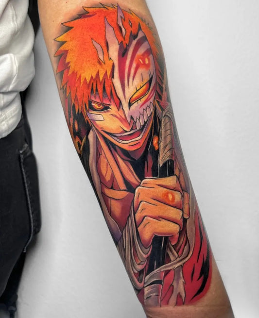 Big Anime Grimmjow on Men Arm Tattoo by @rubenrock_art