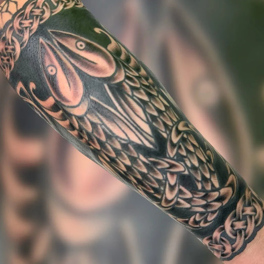 Big Celtic Celtic Knot Dragon Tattoo on Men Arm by @artbyb_sitc