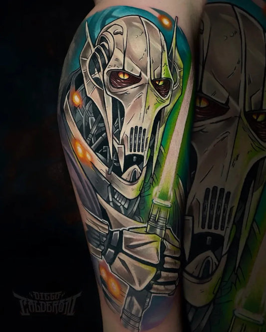 Big Color Realism General Grievous Star Wars Tattoo on Men Arm by @diegocalderon_tattoo