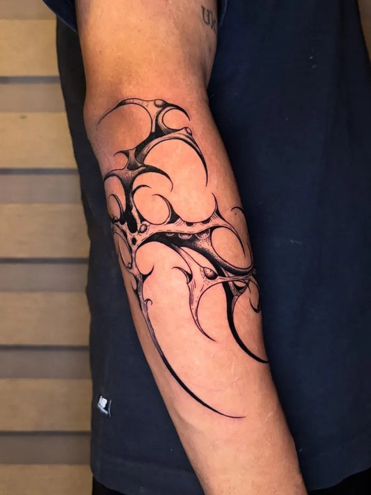 Big Cyber Sigilism on Men Arm Tattoo by @pigmentedtattoos