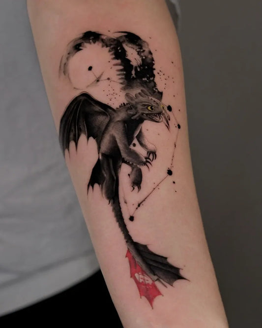 Big Dragon Style Dragon on Men Arm Tattoo by @ovv_tattoo