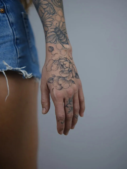 Big Floral Flower Vine on Women Arm Tattoo by @hate__kate