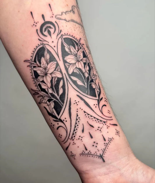 Big Floral Lungs on Women Forearm Tattoo by @james_miner_tattoo