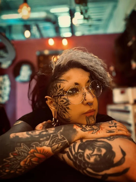 Big Floral Mandala Eye on Women Face Tattoo by @blacklemonaid