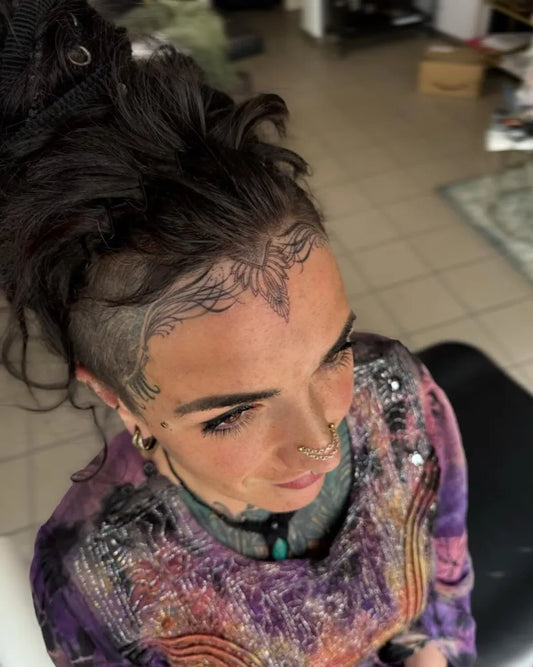 Big Floral Vine on Women Face Tattoo by @mellyskoeln