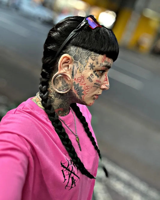Big Heavy Ink Woman Face Tattoo by @oficialleonella