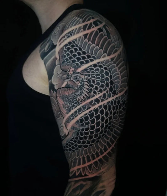 Big Irezumi Dragon Tattoo on Men Upper Arm by @bretthayestattoo