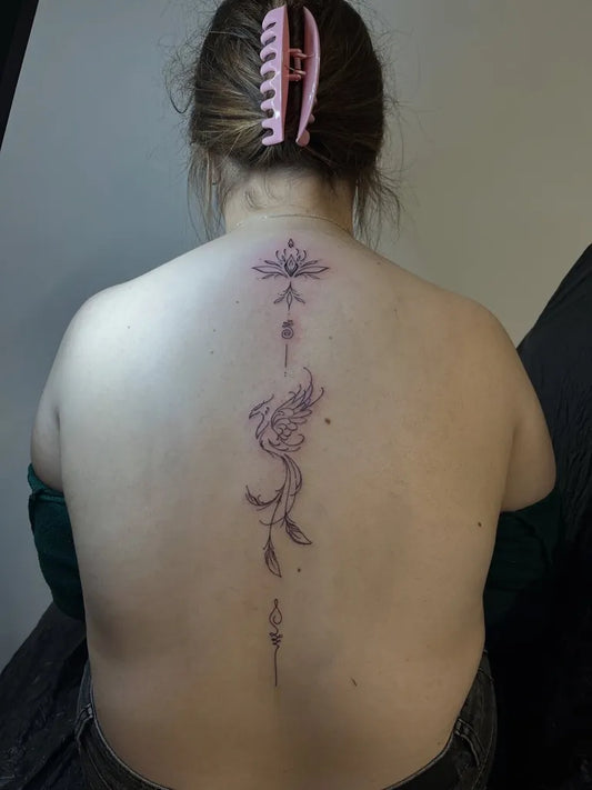 Big Japanese Phoenix and Mandala on Women Back Tattoo by @kevinkta2