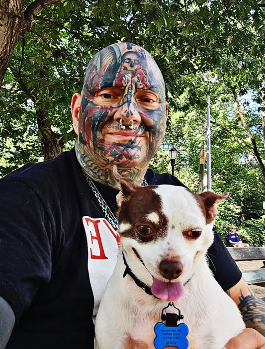 Big Japanese Style Demon on Men Face Tattoo by @domo_doesnt_giveafck