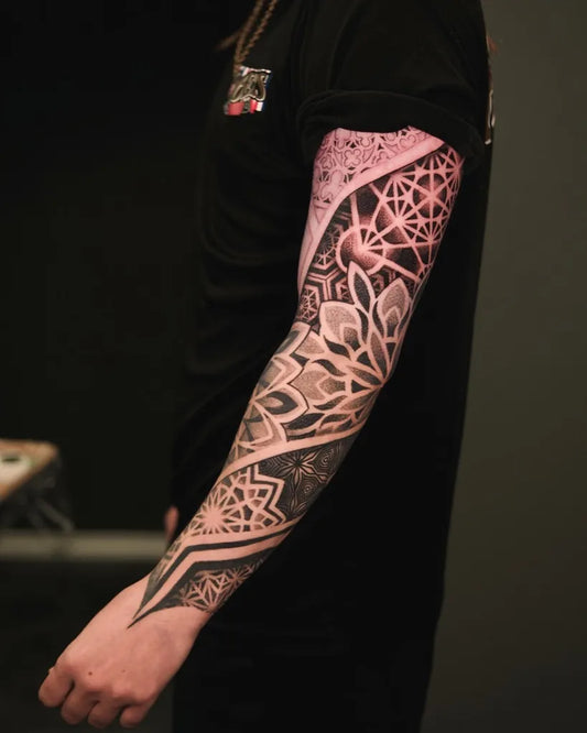 Big Mandala Arm on Men Arm Tattoo by @aarontorrestattoo
