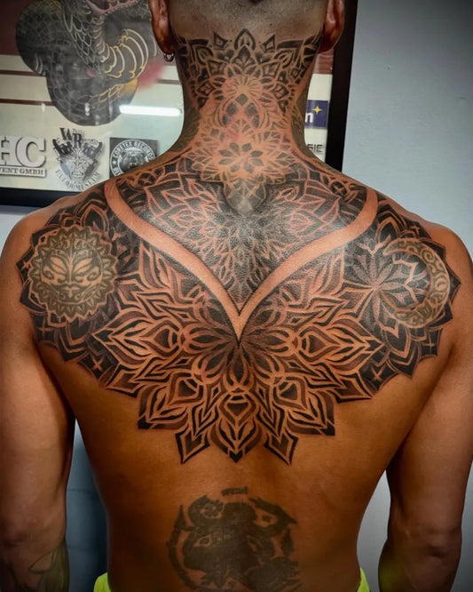 Big Mandala Back on Men Tattoo by @joe_tattoogojo