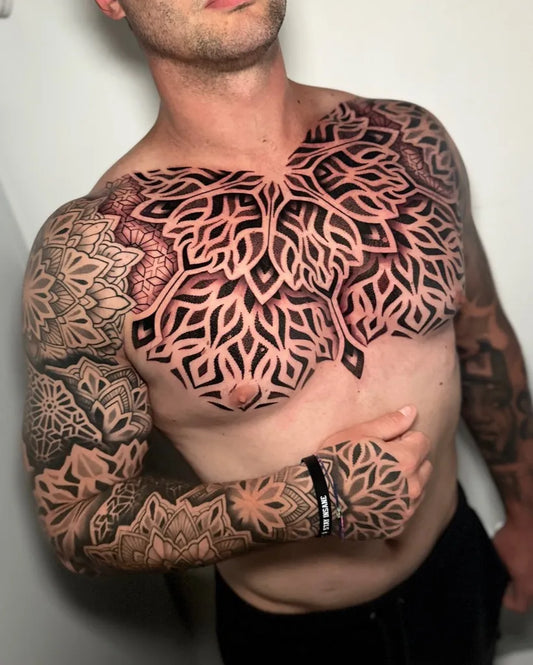 Big Mandala Chest on Men Tattoo by @elisa.esposto