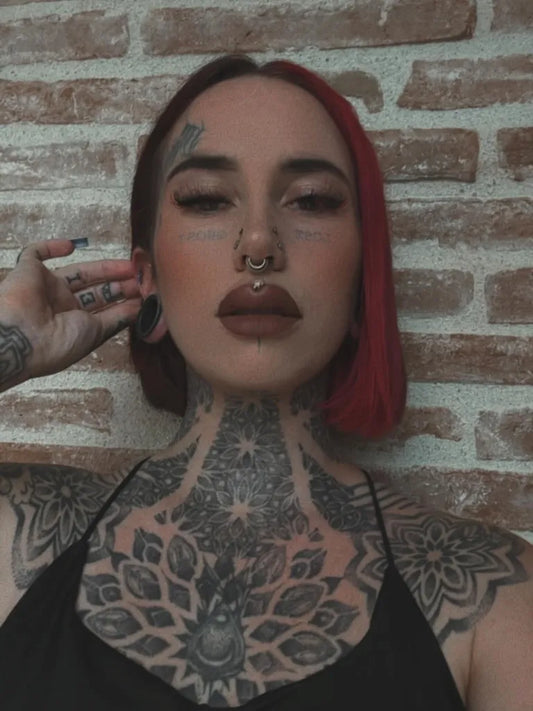 Big Mandala Star on Women Face Tattoo by @artemyink