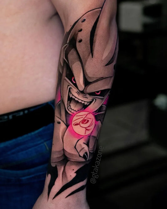 Big Neo Traditional Cell on Men Arm Tattoo by @gtakazone