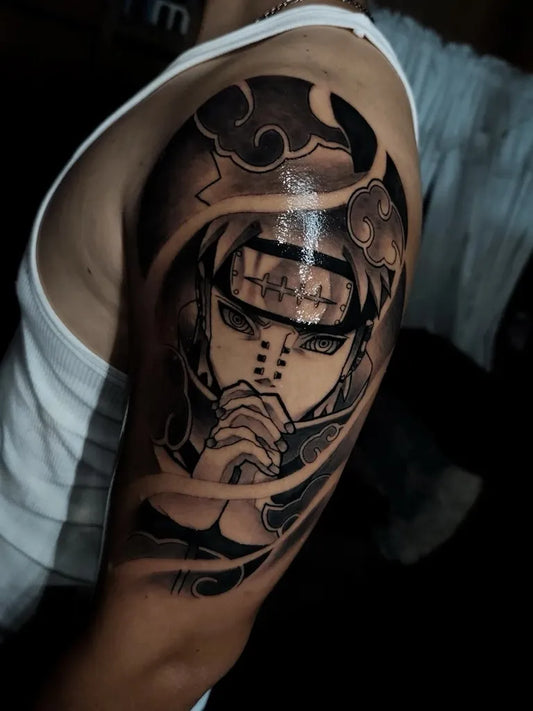 Big Neo Traditional Naruto Character on Men Arm Tattoo by @danielj.ink