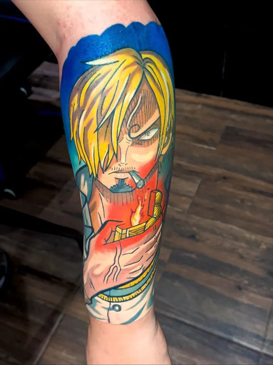 Big Neo Traditional Sabo on Men Arm Tattoo by @_oliveira_ink