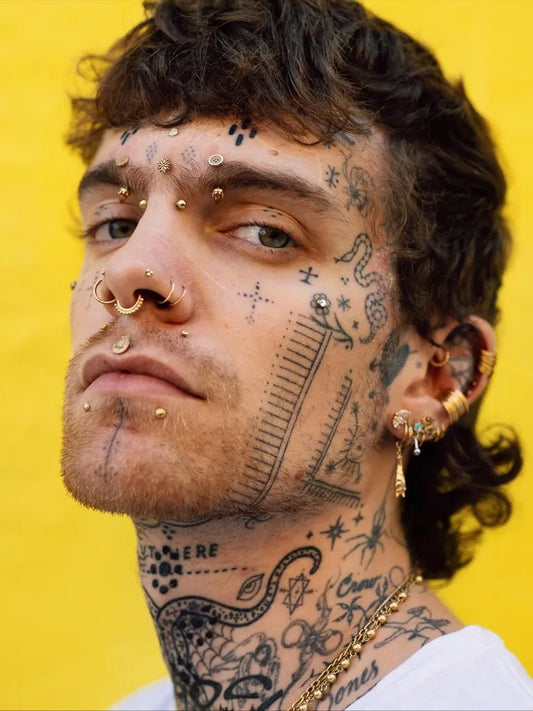 Big Neotraditional Skull and Snake on Men Face Tattoo by @brucemichaelfilms