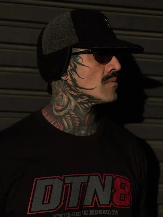 Big Neotraditional Skull and Waves on Men Face Tattoo by @tom.3ro