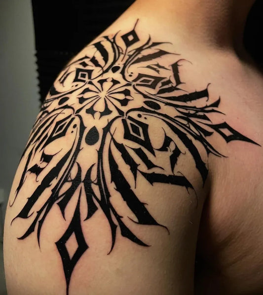 Big Ornamental Mandala Tattoo on Men Shoulder by @kenacoru