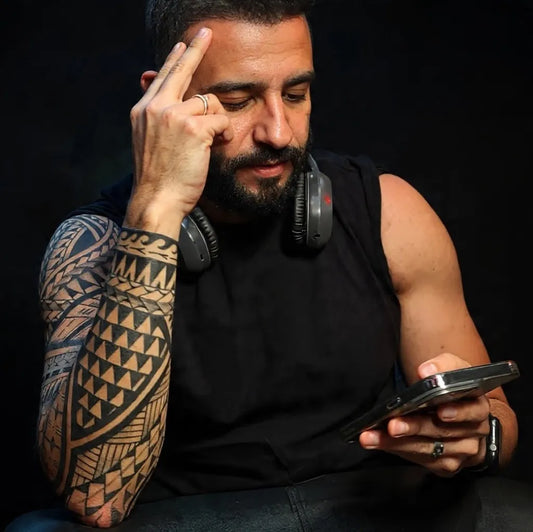 Big Polynesian Tribal Arm Bands Tattoo on Men Upper Arm by @tattoomaori