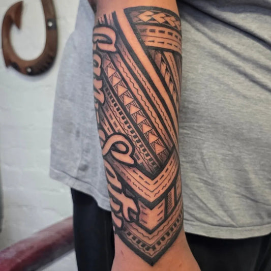 Big Polynesian TribalArmband Tattoo on Men Arm by @cliff_cole