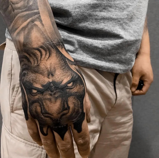 Big Realism Demon Face Tattoo on Men Forearm by @tattooniceink