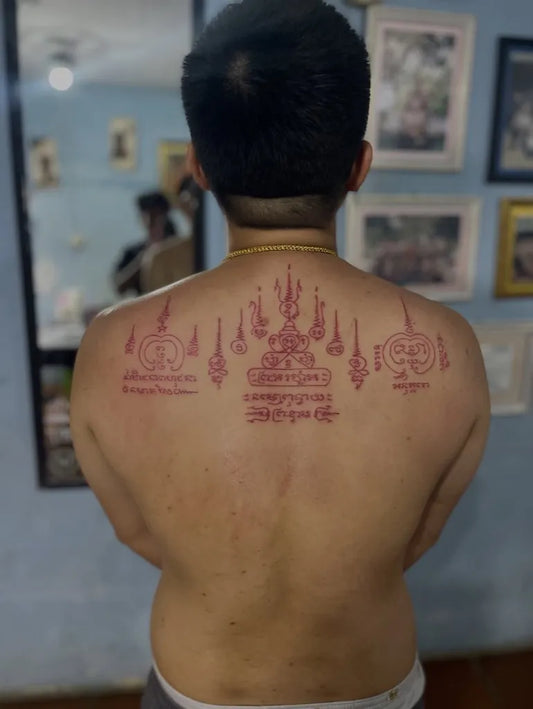 Big Sak Yant Hanakha Yant Tattoo on Men Back by @siemreapsakyant