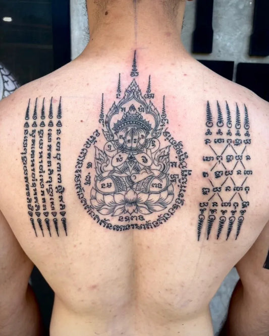 Big Sak Yant Hanakha Yant Tattoo on Men Back by @tt_tattoo_phuket