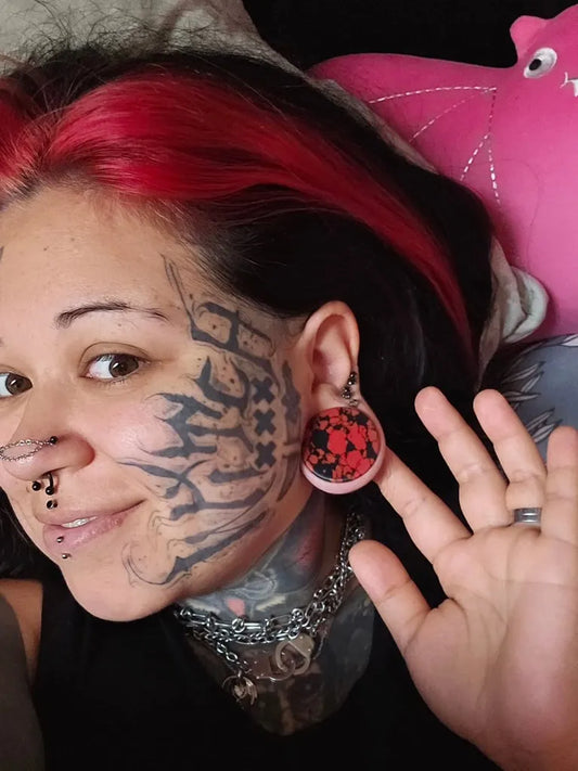 Big Tribal Swirls on Women Face Tattoo by @aurora_la_bruja