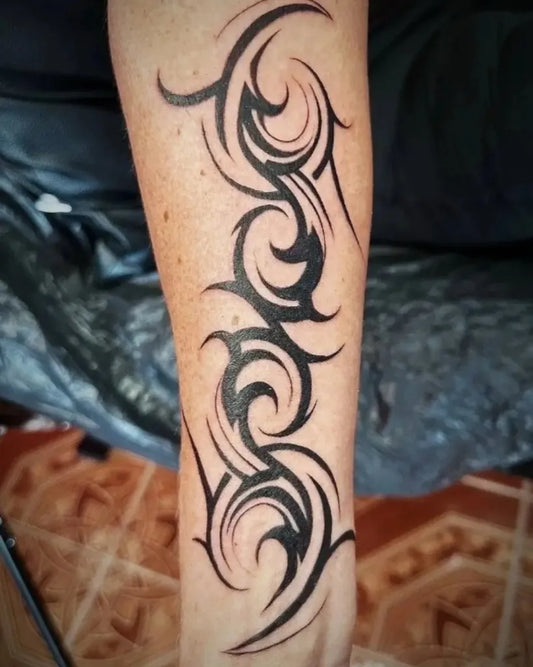 Big Tribal Tribal Swirls and Spirals on Men Arm Tattoo by @danylanta