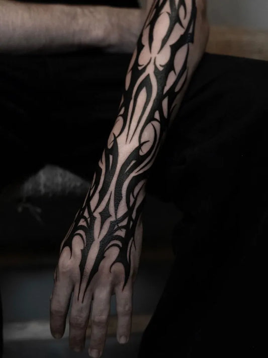 Big Tribal Tribal Vines on Men Arm Tattoo by @enrique_fabre
