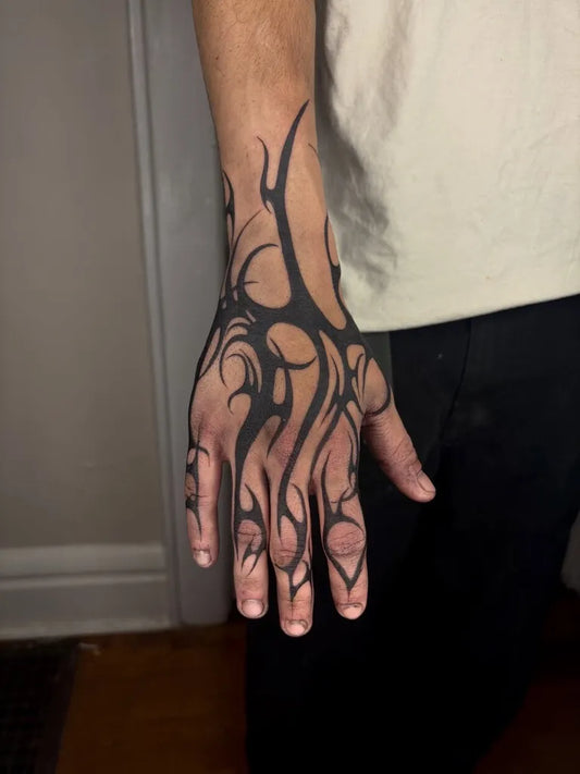 Big Tribal Tribal vines on Men Forearm Tattoo by @angelinadoestats