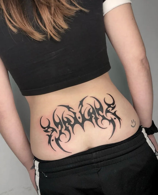 Big Tribal Tribal wings on Women Back Tattoo by @macksuvetattoo