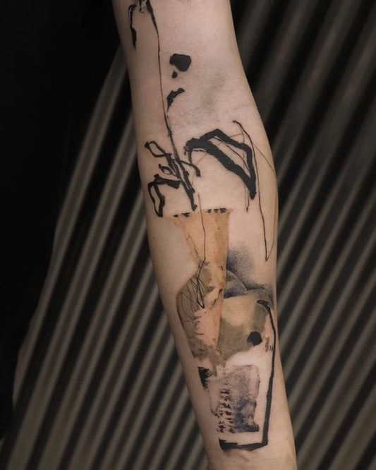 Medium Abstract AbstractFlowersAndShapes Tattoo on Women Arm by @tattooer_nadi