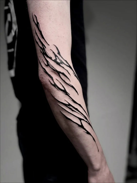 Medium Abstract Branched Lines Tattoo on Men Arm by @fluidpainttt