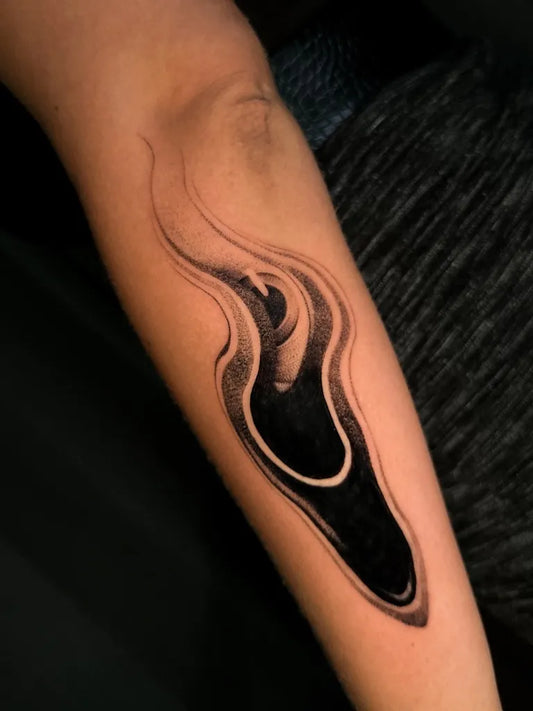 Medium Abstract Swirling Smoke Tattoo on Women Arm by @il.est.libre