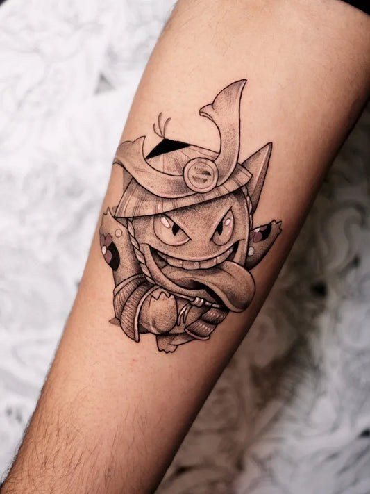 Medium Black and Grey Haunter Tattoo on Men Arm by @usantos