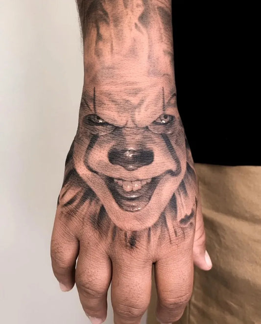 Medium Black and Grey Joker on Men Forearm Tattoo by @forthesinners