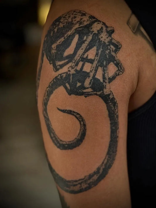 Medium Blackwork Alien Octopus Tattoo on Men Shoulder by @jonnyg123