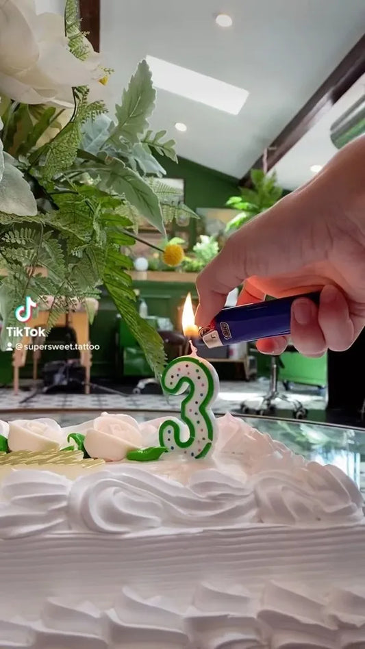 Medium Blackwork Lightning Bolt Cake Women Forearm Tattoo on by @handsomeluke