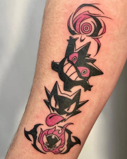 Medium Blackwork Pokemon Umbreon Tattoo on Men Arm by @dusty.butter